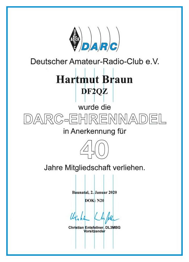 40 Years Member of DARC